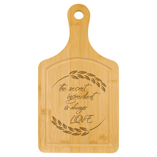Bamboo Cutting Board Paddle Shape with Drip Ring