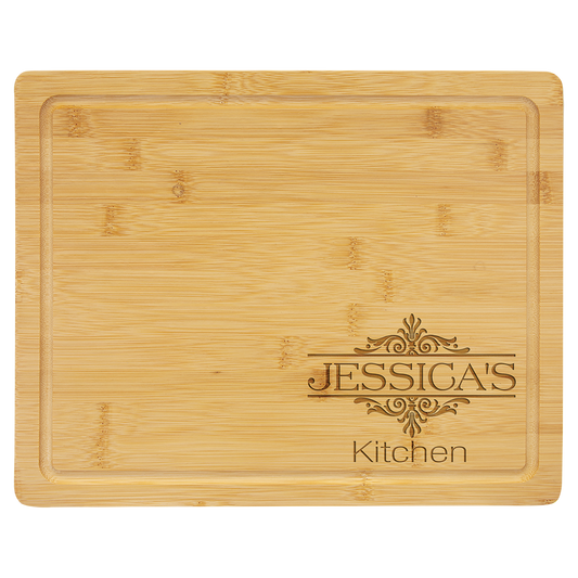 Bamboo Cutting Board with Drip Ring 13