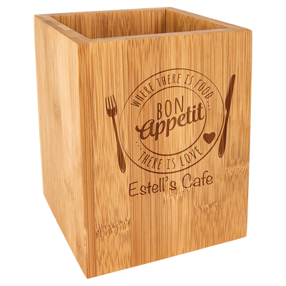 Bamboo Utensil Holder