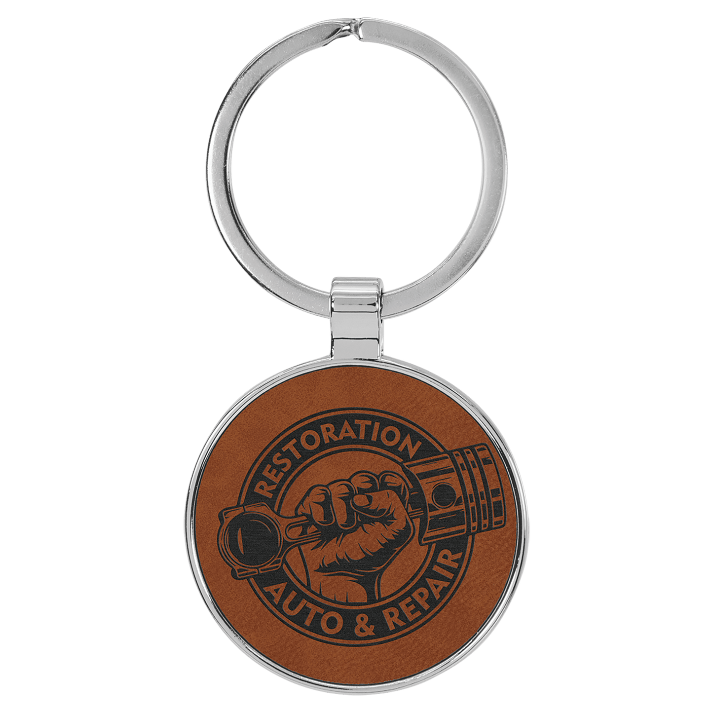 Leatherette/Metal Keychain